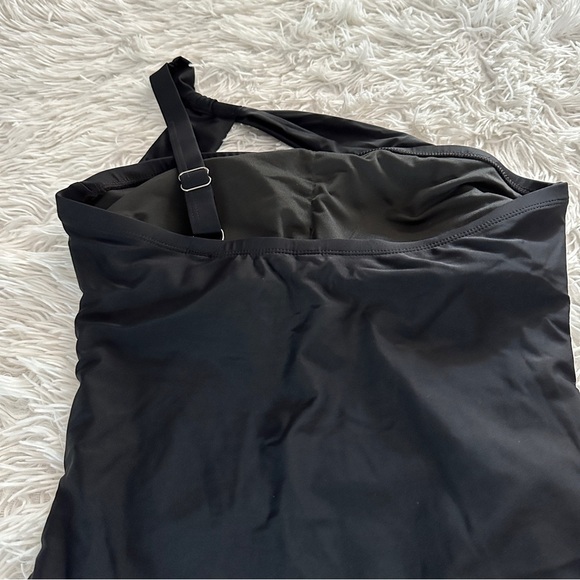 HOLIPICK One-Shoulder Ruched Black Swimsuit Women’s Size M - Picture 7 of 15